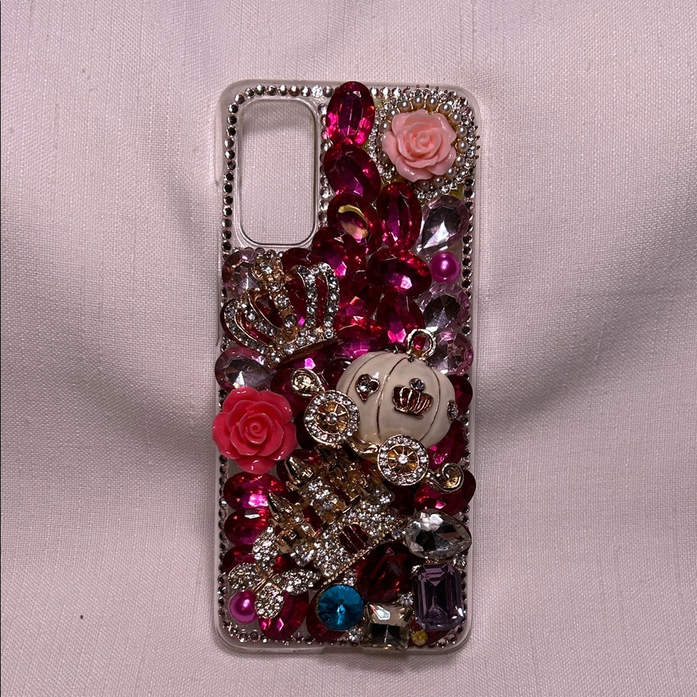 Elegant Pink and Gold Embellished Phone Case